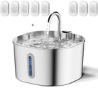Fuente de Agua para Perros y Gatos 2,2 L — Acero Inoxidable, Ultra Silenciosa, con Filtro