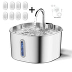 Fuente de Agua para Perros y Gatos 2,2 L — Acero Inoxidable, Ultra Silenciosa, con Filtro